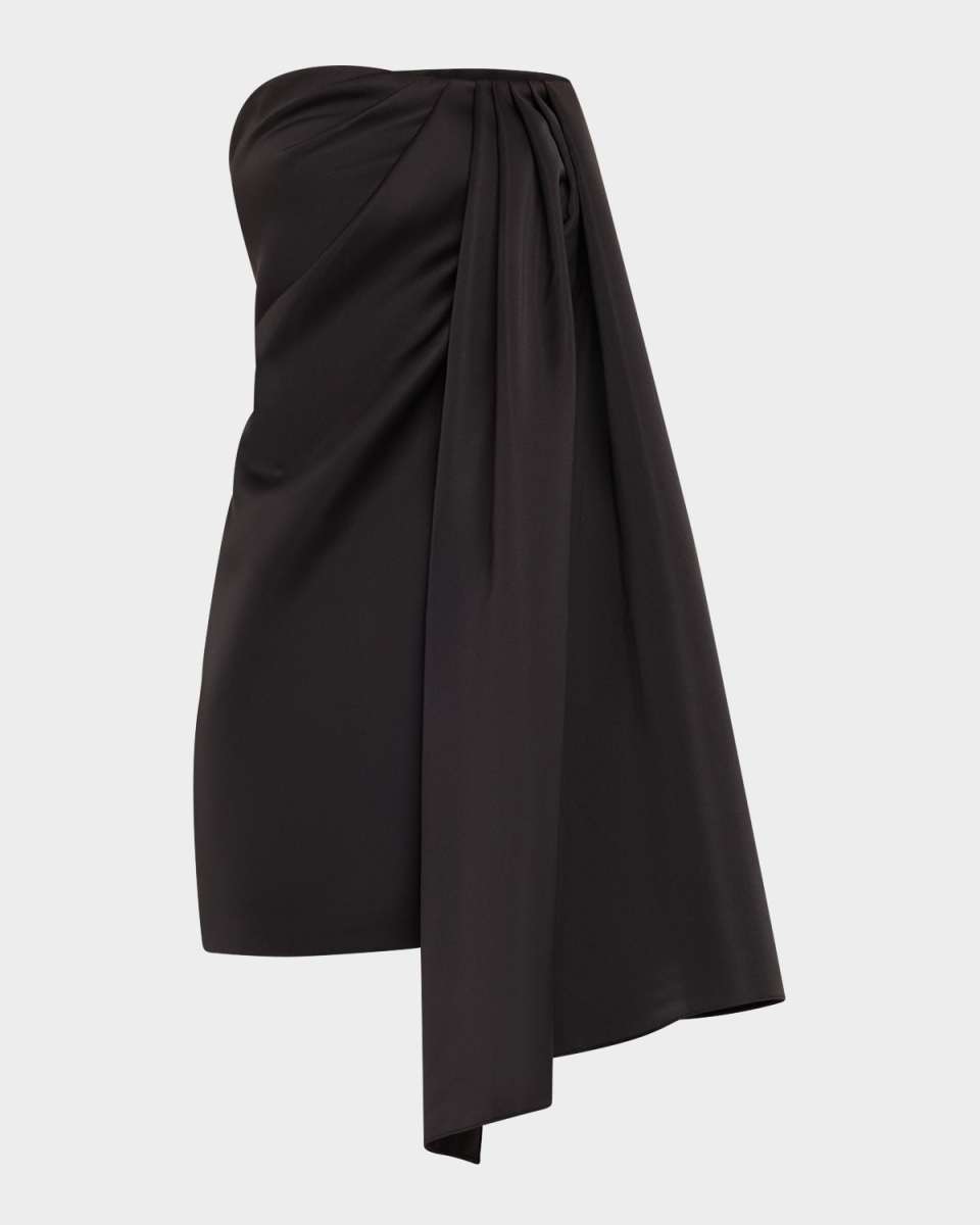 Isla Draped Heavy Satin Mini Dress
